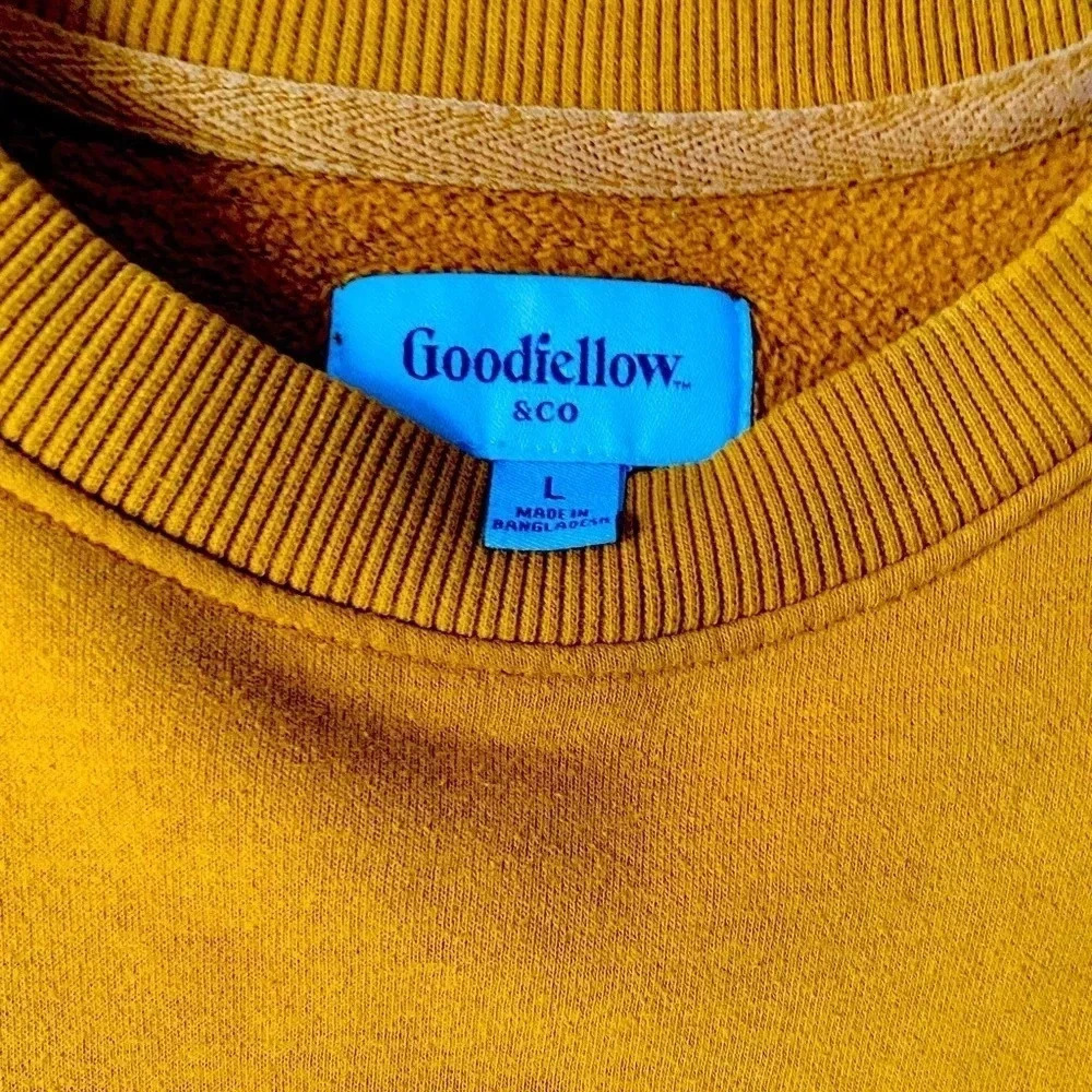 GOODFELLOW & CO* Women’s Yellow Fleece Beefy Crew-Neck Sweatshirt Size L - Picture 6 of 7